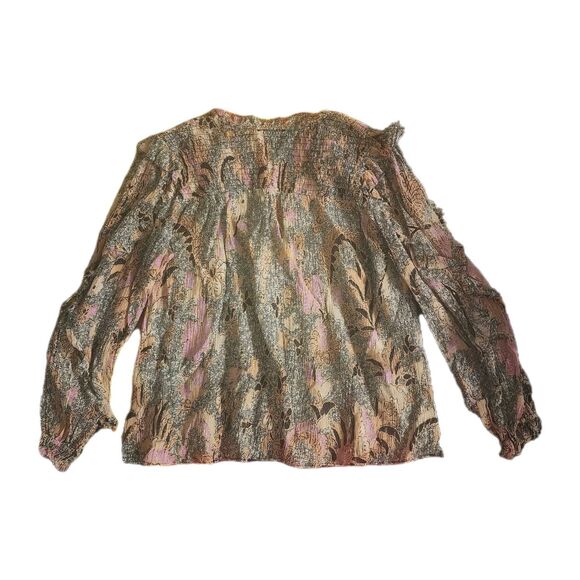 Ulla Johnson Silk Lara Birds of Paradise Ivory Pink Long Sleeve Blouse Size 2 - Picture 5 of 13